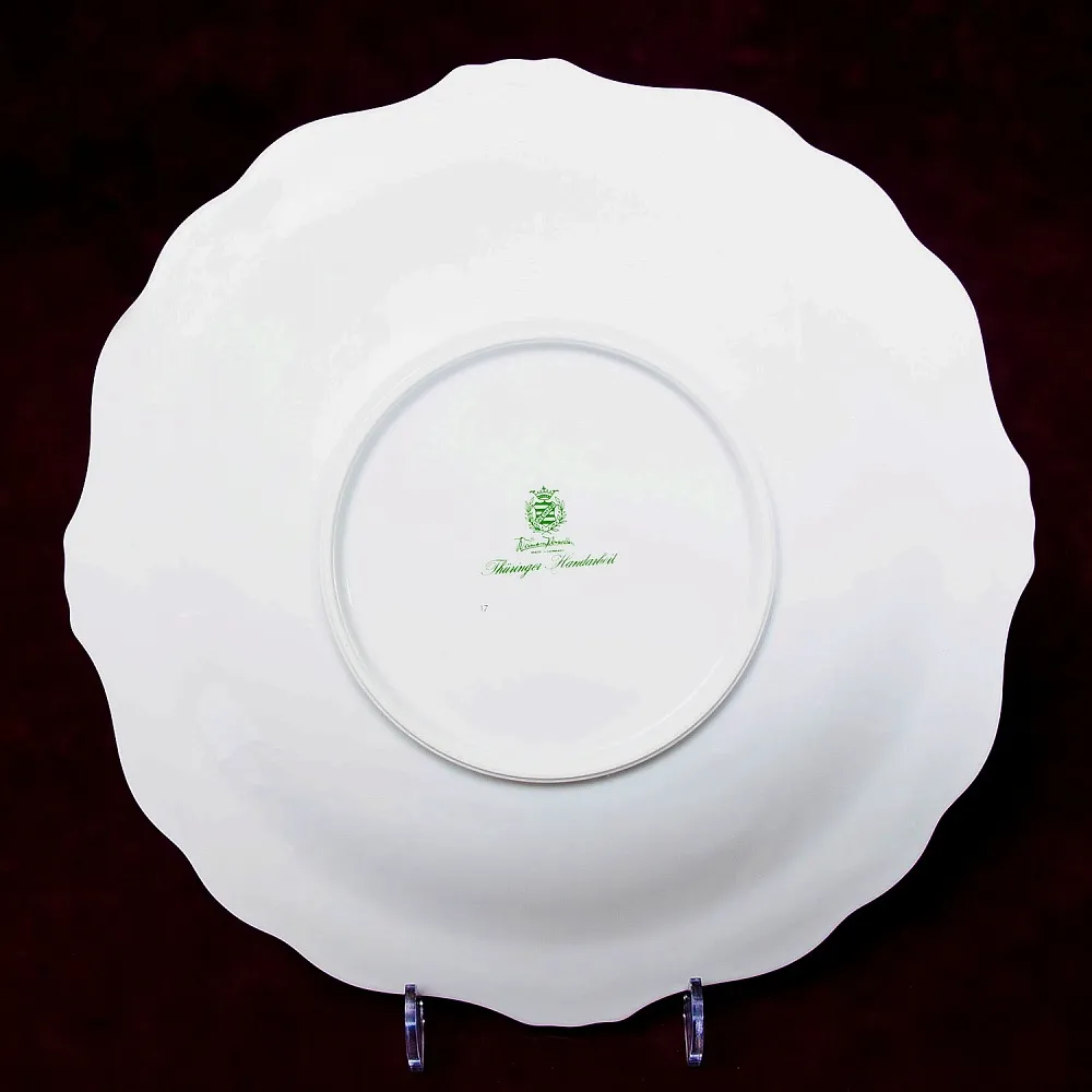 Коллекционное Сервировочное Блюдо - Тарелка «Кленовый лист и Цветы», Фарфор WEIMAR Германия.