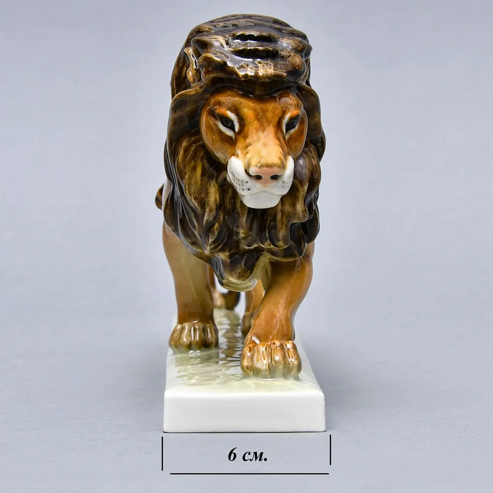Коллекционная Фарфоровая статуэтка «Идущий ЛЕВ», Hutschenreuther Германия, 1955 - 1968 годы.