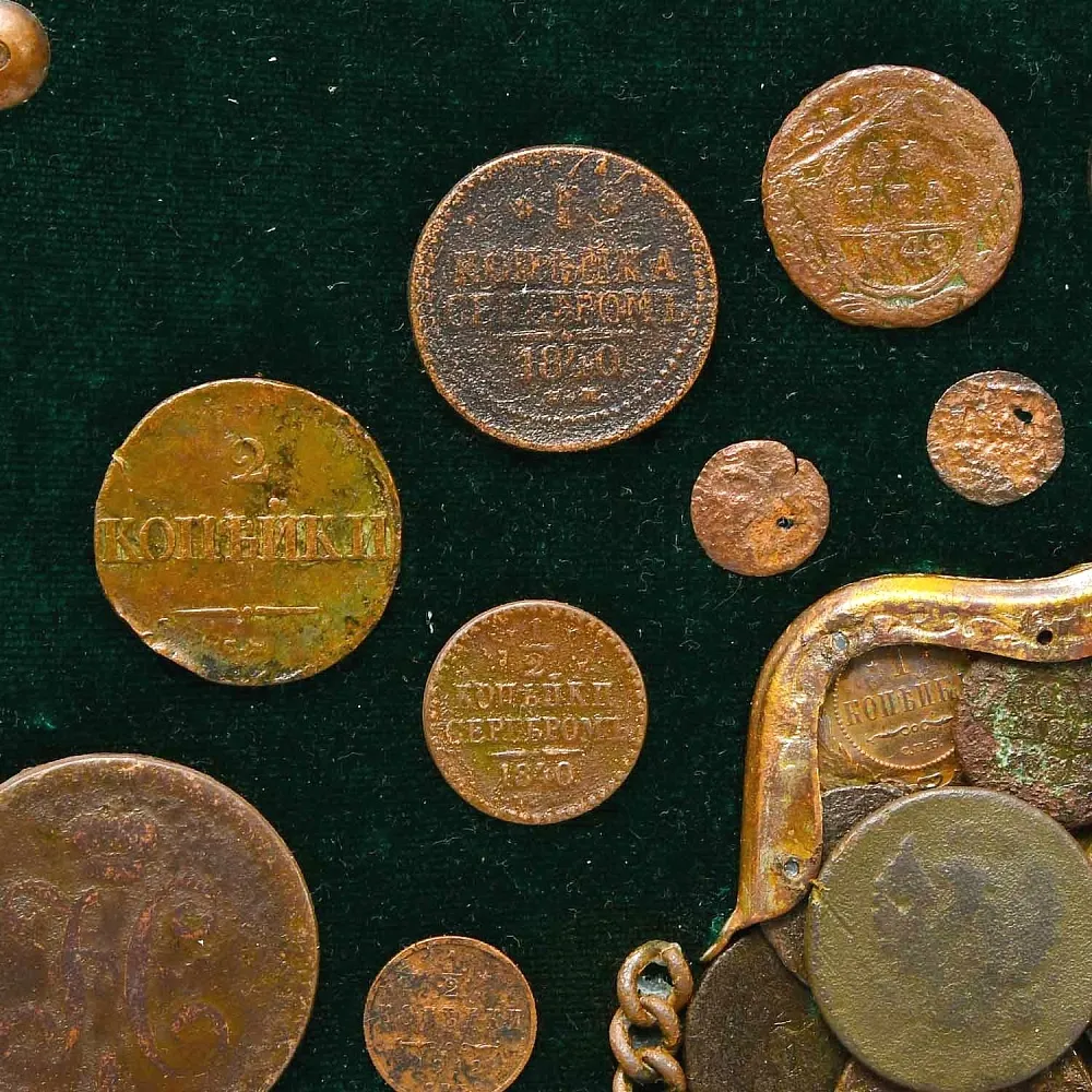 Настенное Коллекционное Панно - Картина «Кошелёк со Старинными Монетами»..