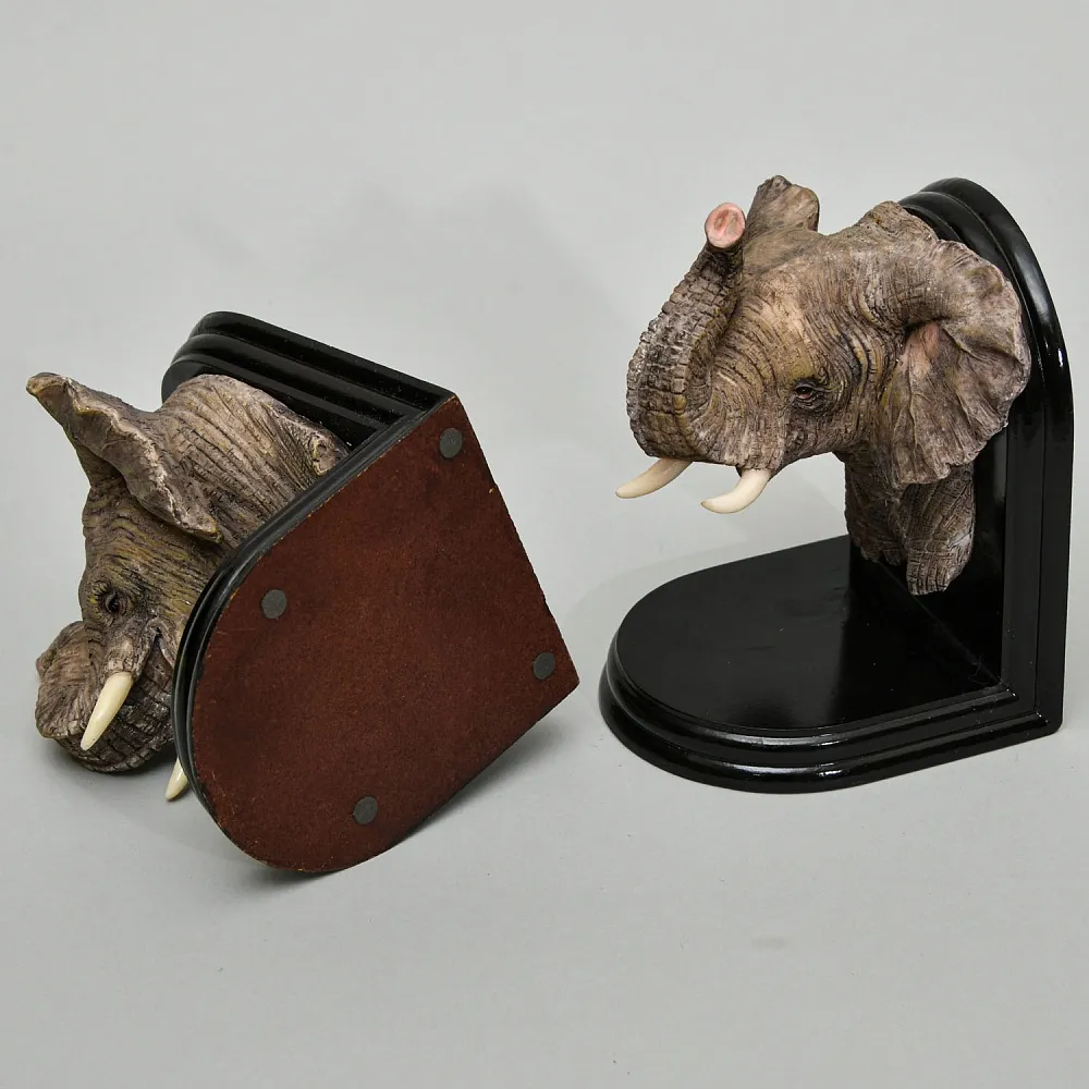 Букенды - Держатель - Ограничитель - Подставка для книг «Слоны», Дерево, Полимер. Германия - вторая половина ХХ века.