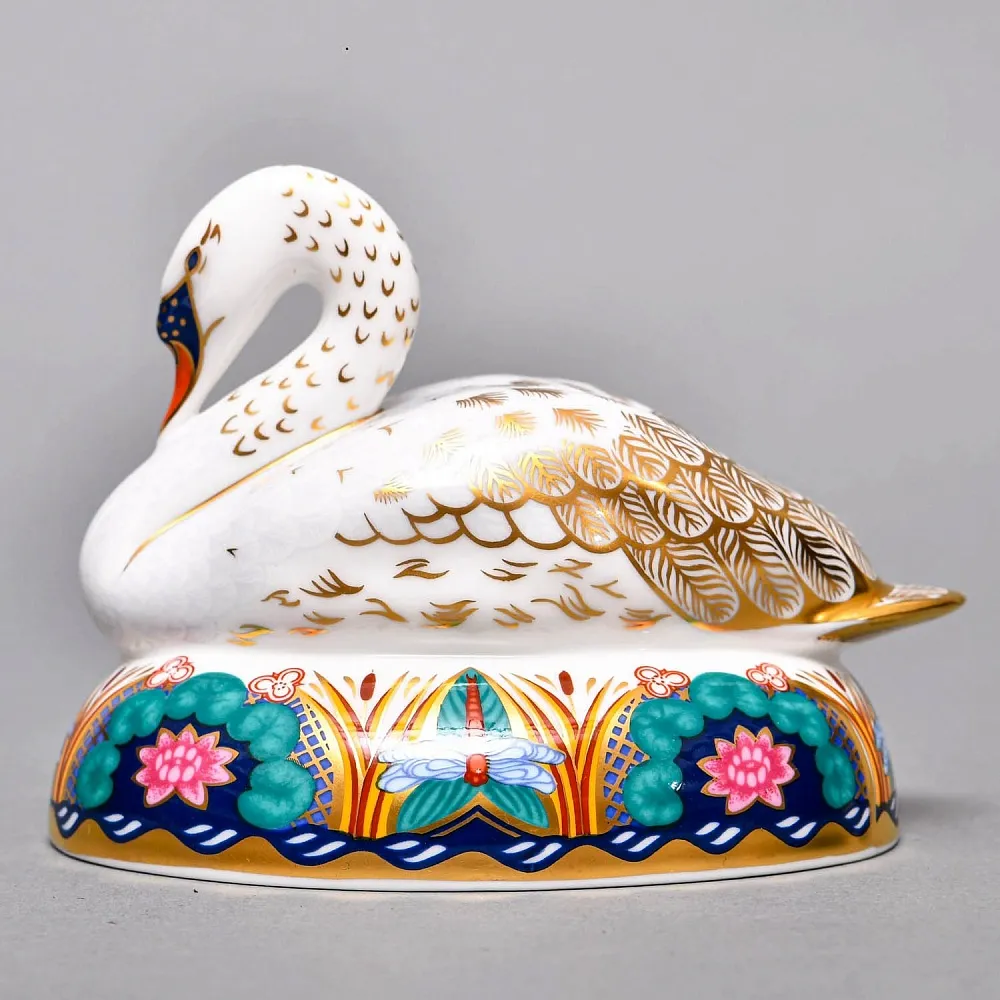 Коллекционное Пресс - Папье, Фарфоровая Статуэтка «ЛЕБЕДЬ», Royal Crown Derby Англия.