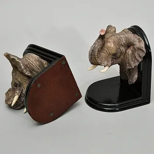 Букенды - Держатель - Ограничитель - Подставка для книг «Слоны», Дерево, Полимер. Германия - вторая половина ХХ века.