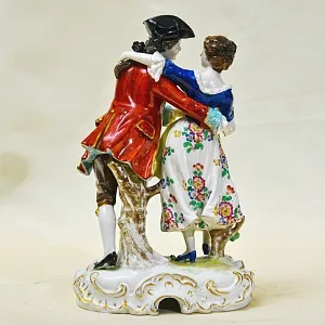 Антикварная Фарфоровая Статуэтка «Танцующая пара», VOLKSTEDT Германия -30 -е годы ХХ века.