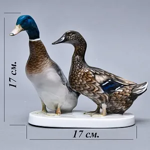 Авторская Фарфоровая статуэтка «Птицы. Утка и селезень», ROSENTHAL Германия, 1974 - 1982 годы.