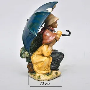 Коллекционная Фарфоровая статуэтка «Трое под зонтом». Грес Lladro Испания, 1978 - 1988 годы.