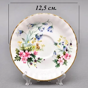 Коллекционная Фарфоровая Кофейная пара «Букет с колокольчиками», ROYAL ALBERT Англия.