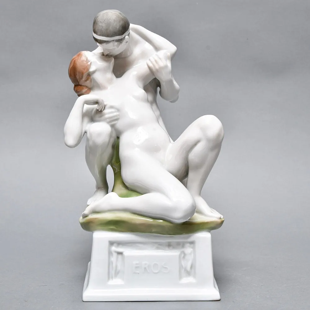 Большая Антикварная Фарфоровая статуэтка «EROS», ROSENTHAL Германия, 1907 - 1911 годы. 