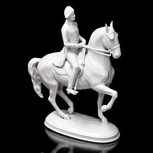 Редкая! Коллекционная Фарфоровая статуэтка «РЫСЬ», Wiener Porzellanmanufaktur Augarten, Австрия, середина ХХ века.