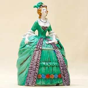 Редкость!!! Фарфоровая Шкатулка - Статуэтка «Дама в зеленом платье». SITZENDORF Германия