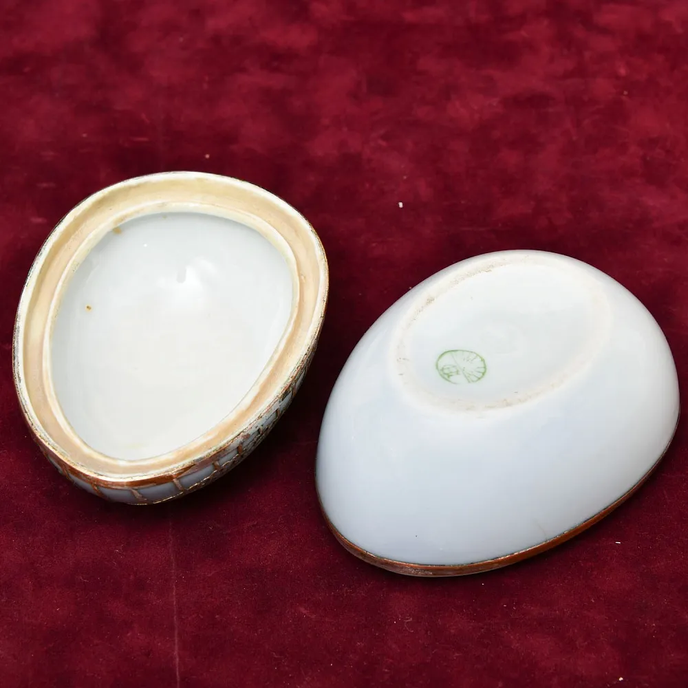 Антикварная Фарфоровая Шкатулка - Бонбоньерка «ПЕТУШОК», Франция - начало ХХ века.