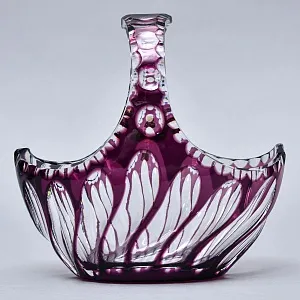 Ваза - Конфетница «Аметистовая Корзинка» Хрусталь, BEYER Германия 60-е годы ХХ века.