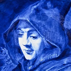 Большое! Коллекционное Блюдо - Тарелка «Портрет сына художника. Титус», Фаянс, Royal DELFT Голландия.