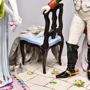 Коллекционная Фарфоровая статуэтка «Наполеон Бонапарт и Луиза Прусская» Scheibe-Alsbach Германия. 