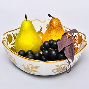 Винтажное Сервировочное Блюдо - Фруктовница «Золотые розы», Фарфор Limoges Франция.