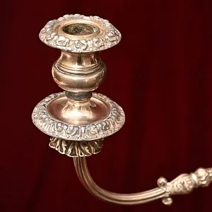 Антикварный Канделябр - Подсвечник на Три Свечи, Silverplated SHEFFIELD, Англия начало ХХ века.