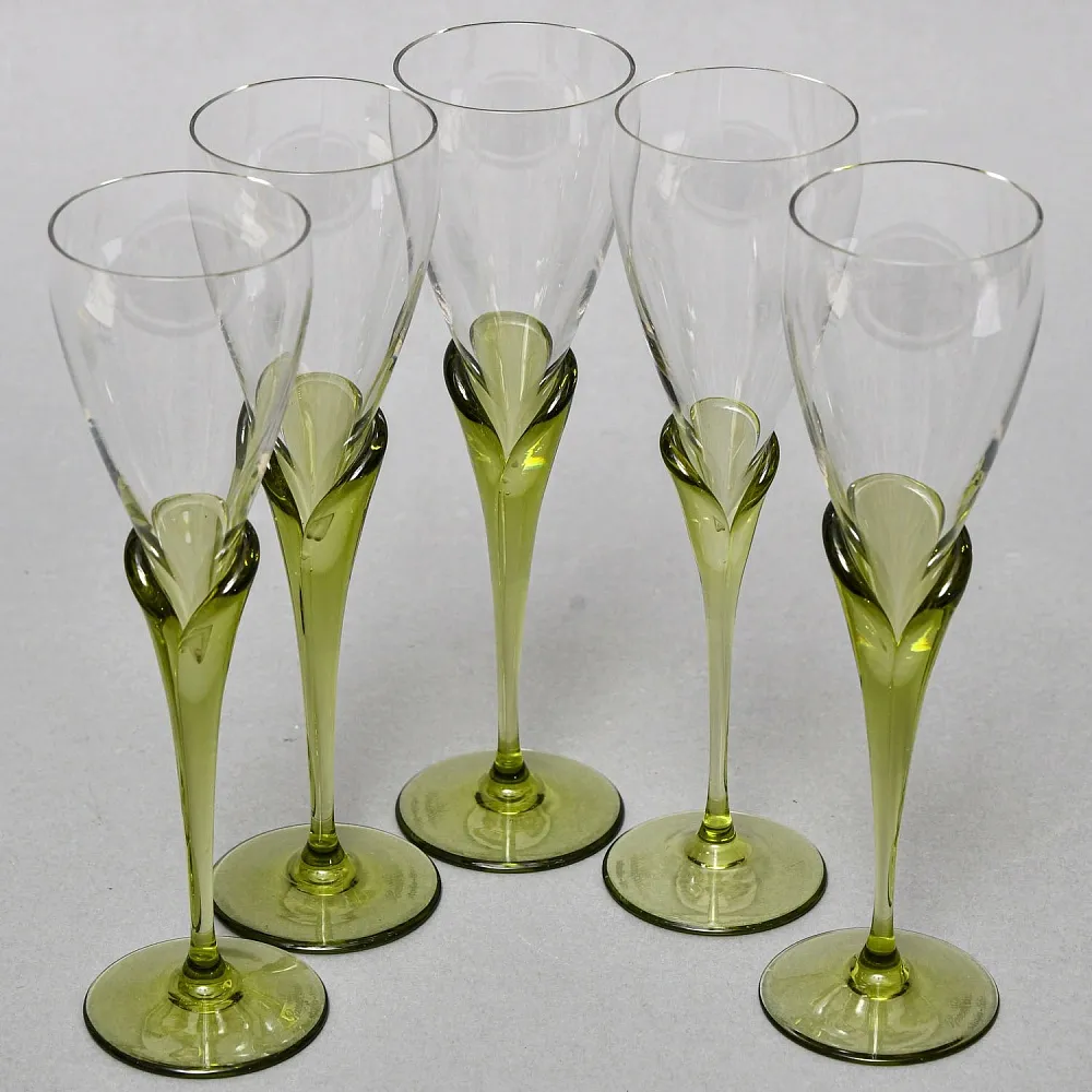 Хрустальные Рюмки из коллекции «Papyrus» - 5 шт., Rosenthal Studio Line, Германия, 1960 -1969 годы. 