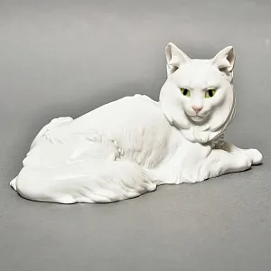 Антикварная Фарфоровая статуэтка «Белая кошка», ROSENTHAL Германия - 1926 год.