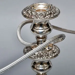 Старинный Канделябр - Подсвечник на Три Свечи, Silverplated SHEFFIELD Англия, начало ХХ века.