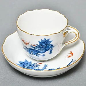 Коллекционная Кофейная пара «Голубой Дракон», Фарфор, MEISSEN Германия, первая половина ХХ века. 