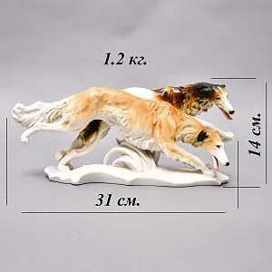 Редкость! Фарфоровая Статуэтка Пара Собак «Две Борзые», Karl Ens Германия, первая половина ХХ века.