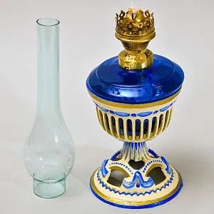 Старинная Лампа Керосиновая «ПРОВАНС» Металл / Стекло, первая половина ХХ века.