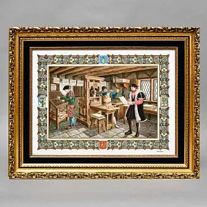 Редкость! Фарфоровая Картина - Пласт «ПЕЧАТНИК», DÉCORS DE PARIS Франция, вторая половина ХХ века.
