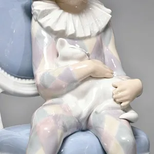 Коллекционная Фарфоровая статуэтка «Маленький Арлекин с кошкой», Lladro (Лядро) Испания.