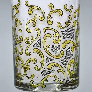 Редкость! Антикварный Стеклянный Бокал - Кубок для Вина «Воины - Охотники», Германия конец XIX века. 