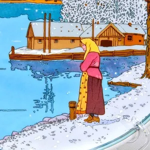 Коллекционная Фарфоровая Тарелка - Блюдо «Зима» Heinrich Villeroy&Boch, Германия, 80-е годы.