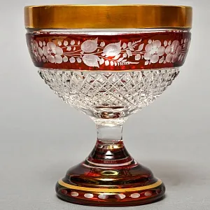 «Рубиновый Хрусталь» - Креманка - Орешница -  Ваза, ERNST WITTIG, Германия середина ХХ века.