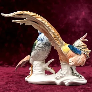 Фарфоровая статуэтка «Пара Птиц - Золотой Фазан», Карл Энс / Karl Ens,  Германия, 50-е гг.