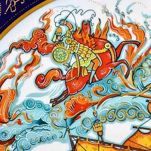 Коллекционное Блюдо - Тарелка «Мифы, сказания. Сквозь бурю» Фарфор Hutschenreuther Германия.