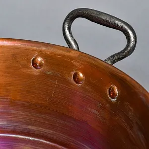 Французский Медный таз для варки варенья на 9 литров, вторая половина ХХ века.