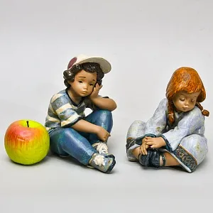 Коллекционная  Фарфоровая статуэтка «Ленивый день», Lladro серия Грес, Испания.