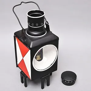 Большой Антикварный Железнодорожный Керосиновый Сигнальный Фонарь, Франция начало ХХ века.