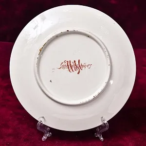 Антикварная Тарелка «Карно в битве при Ваттиньи», Фаянс Sarreguemines, Франция 1875 -1900 гг.