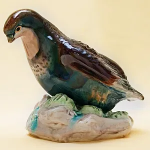 Коллекционная статуэтка «Птица - Куропатка», Фаянс ЗиК Конаково, СССР - 50е годы ХХ века.