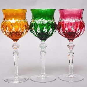 Шесть Бокалов из Цветного Хрусталя «МЭРИЛИН», NACHTMANN Германия, 60 -е годы ХХ века.