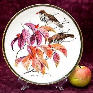 Коллекционная Тарелка - Блюдо «Лесные Дрозды» Фарфор, WEDGWOOD Англия 1977 год.