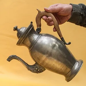 Антикварный Классический Большой Оловянный Кофейник на 3 литра. Бельгия,  ХIХ век.