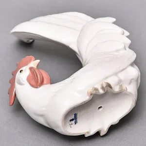 Коллекционная Фарфоровая статуэтка «Белый Петух», Lladro Испания, 1969 - 1979 годы. 