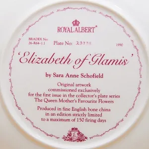 Коллекционная Тарелка «Любимые цветы Королевы» Фарфор, Royal Albert, Англия -1990 год.