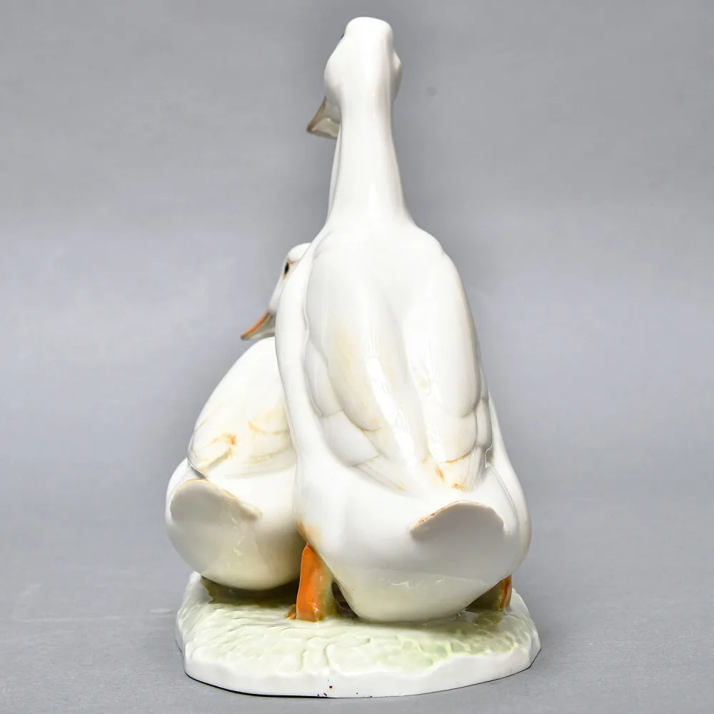 Большая Коллекционная Фарфоровая статуэтка «Три белые утки», Hutschenreuther Германия.