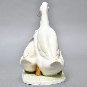 Большая Коллекционная Фарфоровая статуэтка «Три белые утки», Hutschenreuther Германия.