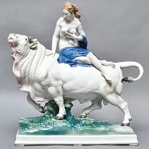 Редкость! Очень Большая Фарфоровая статуэтка «ПОХИЩЕНИЕ ЕВРОПЫ», Karl Ens Германия, начало ХХ века. 