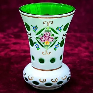 Стеклянная Ваза - Кубок «Цветочная Нежность»  LAUSITZER GLASWERKE Германия - 50-70е гг.