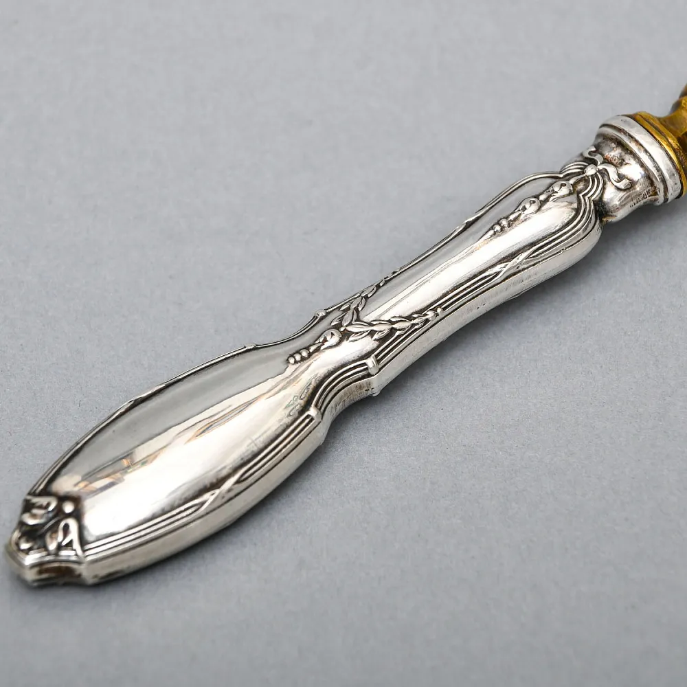 Старинная Сервировочная Лопатка для подачи в футляре, Silverplate Франция первая половина ХХ века.