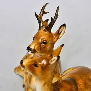 Коллекционная Фарфоровая статуэтка «Два Оленя», Hutschenreuther Германия, 1965 - 1967 годы.