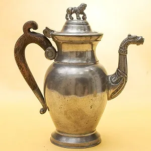 Антикварный Классический Оловянный Кофейник на 1,2 литра. Бельгия, ХIХ век.
