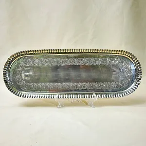 Винтажный Металлический Поднос овальной формы, Silverplated, SHEFFIELD Англия, начало ХХ века.